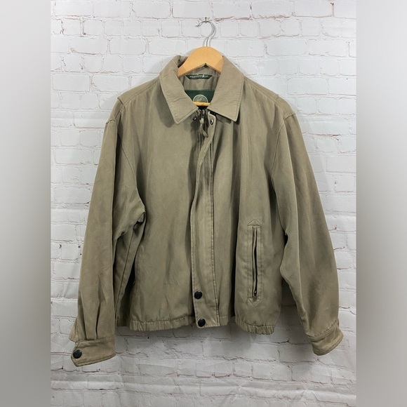 Weatherproof Microfiber Bomber Jacket Mens Size Medium Khaki Light Olive Green - Picture 1 of 13